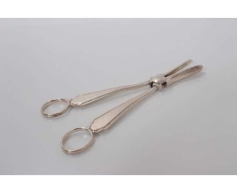 Pair George V silver grape scissors, (Sheffiled 1933), maker Frank Cobb &amp; Co, 8cm long, (3.5oz)Good condition commensurat