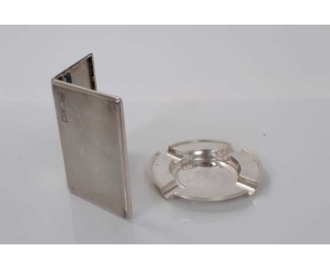 George VI silver cigarette case of rectangular form, with engine turned decoration and engraved initials 'A. J. R.', (London 