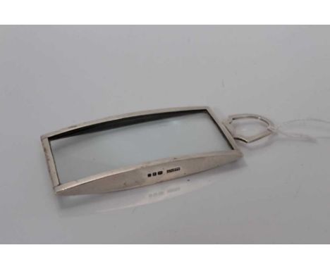 George V silver mounted glass magnifier, (London 1933), maker Asprey &amp; Co, 10.4cm long

Deeper scratch to the glass and o