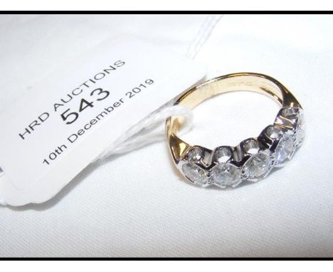 A five stone diamond ring - approx. 1.53 carat total - in 18ct white gold setting 