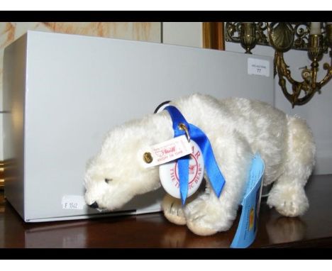 A boxed Steiff 'Polar The Titanic Bear' - 22cm - with label 