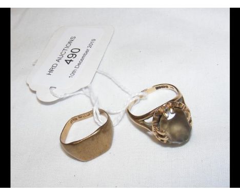 A lady's dress ring, together with a signet ring 