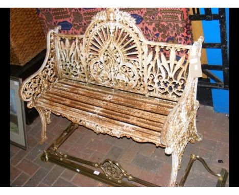 Heavy cast metal antique style garden bench 