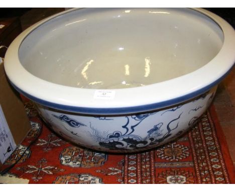 Oriental style ceramic jardiniere - 62cm diameter CONDITION REPORTHairline crack to base