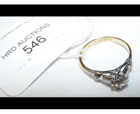 An Edwardian diamond Solitaire ring - approx. 0.25 carat - in 18ct gold and platinum setting 