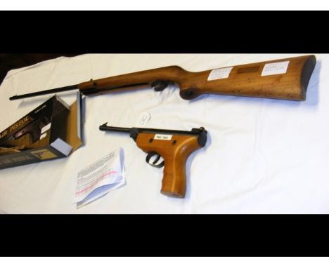 Antique air rifle - BSA 'Cadet Major', together with a boxed Super Air Pistol 