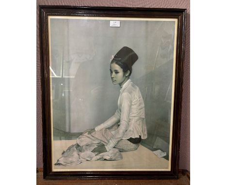 A Sir Gerald Kelly print, Saw Ohn Nyun, framed