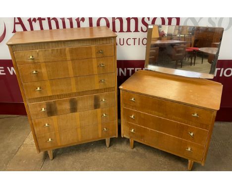 A Lebus light oak chest of drawers and a dressing chest 