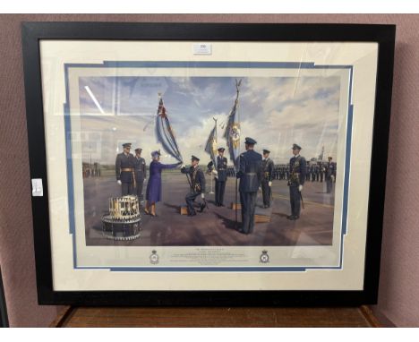 A Limited Edition Stuart Brown signed print, The Sovereigns Colour, 55.300, framed