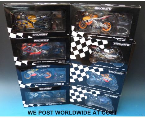 Eight Minichamps 1:12 scale diecast model superbikes in original boxes