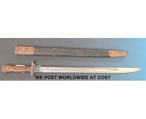 A 1907 Wilkinson bayonet in scabbard