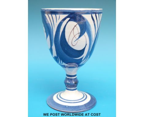 A ceramic goblet by Alan Caiger Smith (15cm tall)