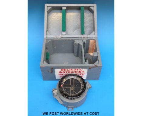 A military type P12 aircraft compass as used in Auster, Lancaster etc in inverted position 
