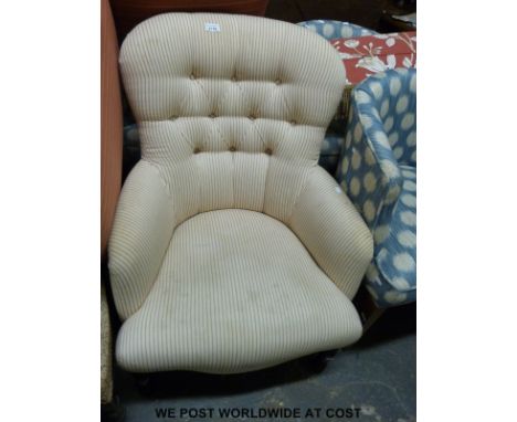 Ten upholstered tub and other chairs and a stool