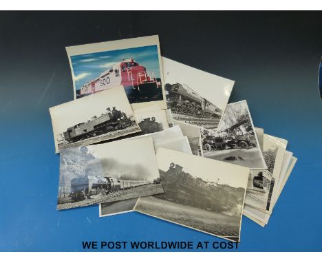 A quantity of 10 x 8 and smaller railway photographs including South Africa Garratts, Australian steam, East African railways