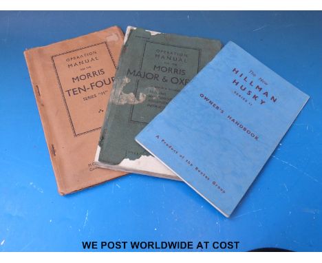 A quantity of mainly 1930's car manuals etc to include Morris Major & Oxford