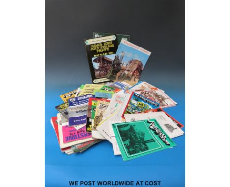 A collection of steam engine related ephemera, including booklets and programmes together with various 1960's/70's Grand Prix