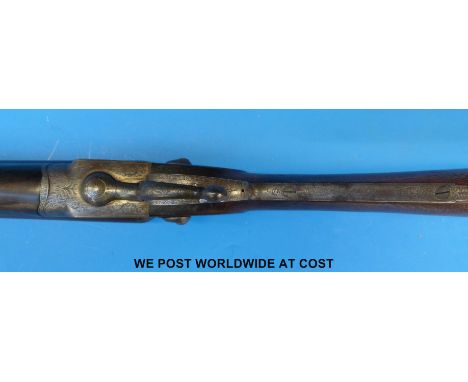James Purdey & Sons 16 bore side by side hammer action shotgun with all over scrolling engraving, Jones patent rotary underle