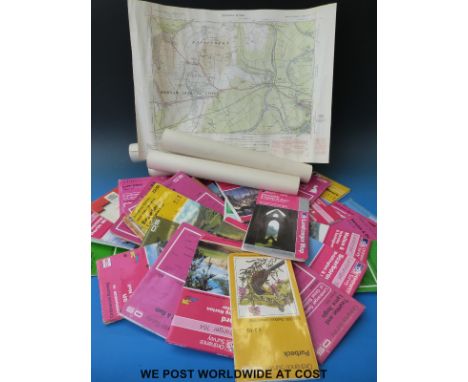 A quantity of Ordnance Survey Landranger and other maps