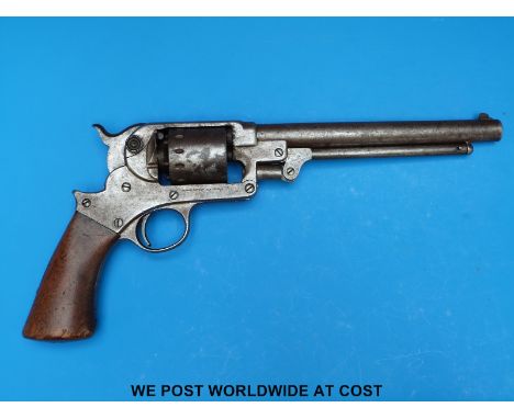 Star Arms & Co New York USA .44 six shot hammer action percussion army revolver numbered 30691 and stamped Star's Patent Jan 