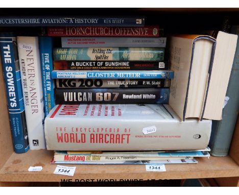 A quantity of aviation books to include R J Mitchell "Schooldays to Spitfire", by Gordon Mitchell, signed "De Havilland Aircr