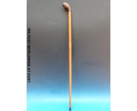 A malacca walking stick with horn handle 