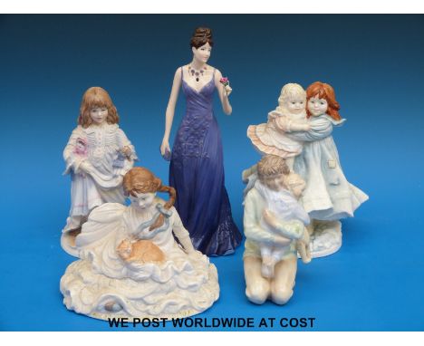 Royal Worcester figurines including Safe at Last, Lullaby, Love & Sapphire and a Wedgwood Big Hug