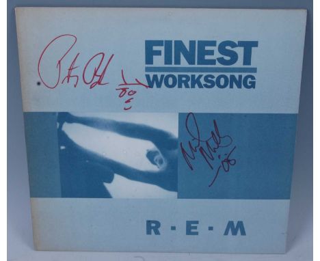 R.E.M. / The Golden Palominos, a collection of 12" vinyl to include Finest Workshop x3 (12" media version signed Peter Buck &