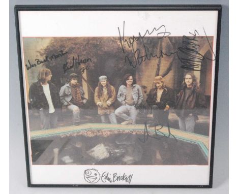 Eddie Brickell &amp; The New Bohemians, a colour print signed by the band, 32 x 32cm, together with various other music relat