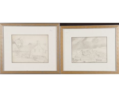 HENRY (HARRY) EPWORTH ALLEN R.B.A., P.S. (1894 - 1958) A pair of framed, signed, pencil sketches on paper, one showing wooden