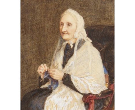 C. PATERSON. Framed, signed, dated 1878, watercolour on paper, heightened with white, three quarter length portrait of an eld