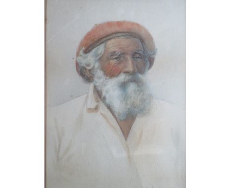 G. DE LUCA (b.1900). Italian school, head and shoulder portrait study of a bearded man, signed lower right, watercolour, fram