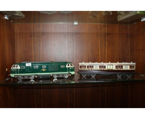 A G GAUGE SCRATCH BUILT BACHMANN D7072 ELECTRIC MODEL TRAIN, TOGETHER WITH A JOHN BOYLE DECENT MODEL CHILTENHAM 1984 MODEL RA