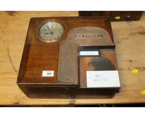 A VINTAGE NATIONAL TIME RECORDER CO CLOCKING IN CLOCK 