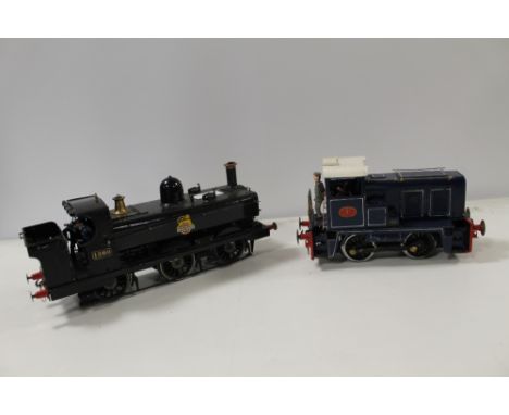 A G GAUGE B R 1860 STEAM MODEL LOCOMOTIVE / MODEL TRAIN, TOGETHER WITH A PLAYMOBIL 1980 GEOBRA MODEL LOCOMOTIVE/ MODEL TRAIN 