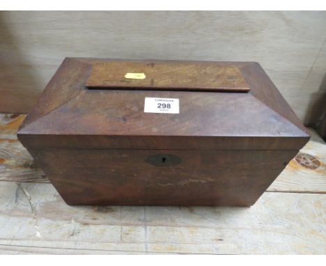 A LARGER THREE SECTION TEA CADDY A/F