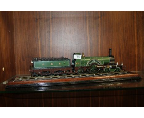 A G GAUGE G N R N01 SCALE MODEL LOCOMOTIVE/ MODEL TRAIN ON DISPLAY PLINTH OVERALL LENGTH - 53CM 