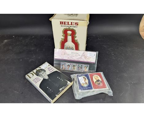 Royal Interest - Princess Diana Bell's Whisky boxed decanter, mint stamps, books, Silver Jubilee playing cards, etc.