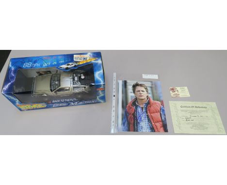 Back to the Future Danbury Mint Christopher Lloyd (Doc) autographed Back to the Future II 1:18th scale replica "Time Machine 