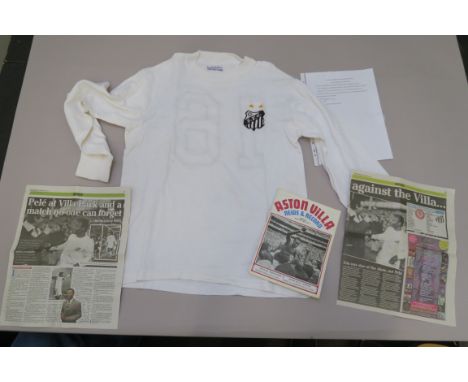 Santos original shirt worn for the Aston Villa v Santos International club friendly on 21st February 1972. This is an actual 