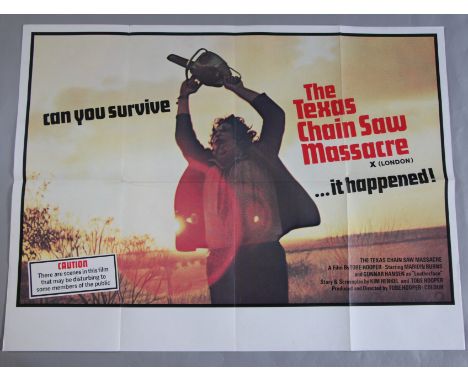 The Texas Chainsaw Massacre original X (London) cert British quad film poster from director&nbsp;Tobe Hooper and starring Mar