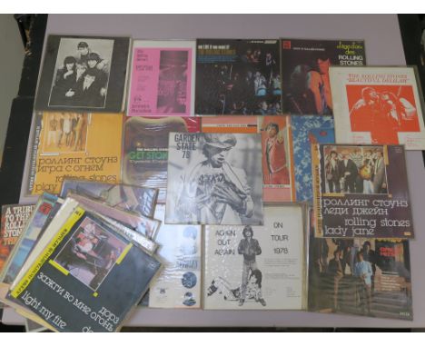 Various Rolling Stones bootlegs including In Again Out Again 1978, Russian Lady Jane, Beautiful Delilah, Rock n Rolling Stone