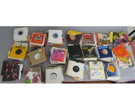 Ex record shop stock of 7 inch singles including duplicates many with original sleeves including The Kinks, Jefferson Airplan
