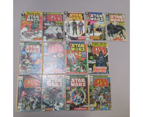 Star Wars Marvel Comics from 1977 including no 1 adapted from the George Lucas films by Roy Thomas with art by Howard Chaykin