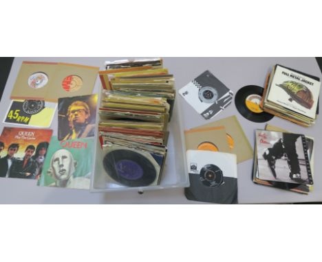 Collection of 7 inch singles including Queen x5, The Who, David Bowie x2, The Beat, Michael Jackson, Dave and Ansel Collins, 