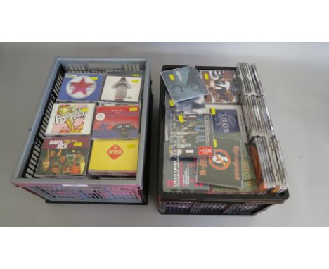 Closed record shop Two boxes of mostly CD singles mostly all brand new including Prefab Sprout, Nick Hayward, Madness, Infern