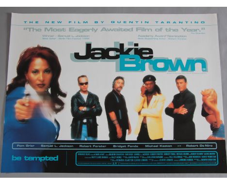 Jackie Brown original rolled double-sided British quad film poster picturing Pam Grier, Samuel L Jackson, Robert De Niro and 