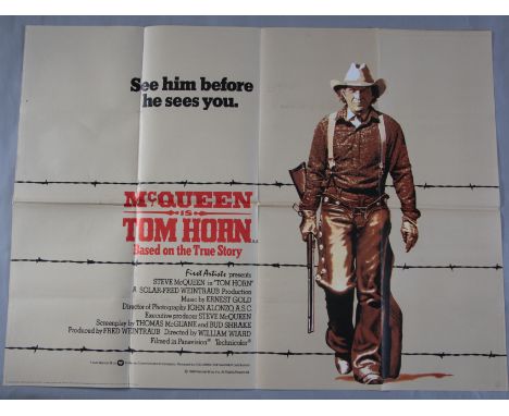 Ten Western British quad film posters including "Tom Horn" starring Steve McQueen from 1980 Warner Bros, "Buffalo Bill and th