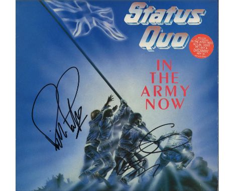 Status Quo signed In the army now 33rpm record sleeve. Record included. Good Condition Est.