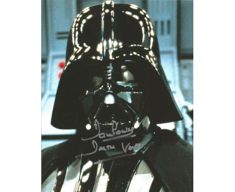 Star Wars Dave Prowse signed Darth Vadar colour close up helmet photo. Good Condition Est.